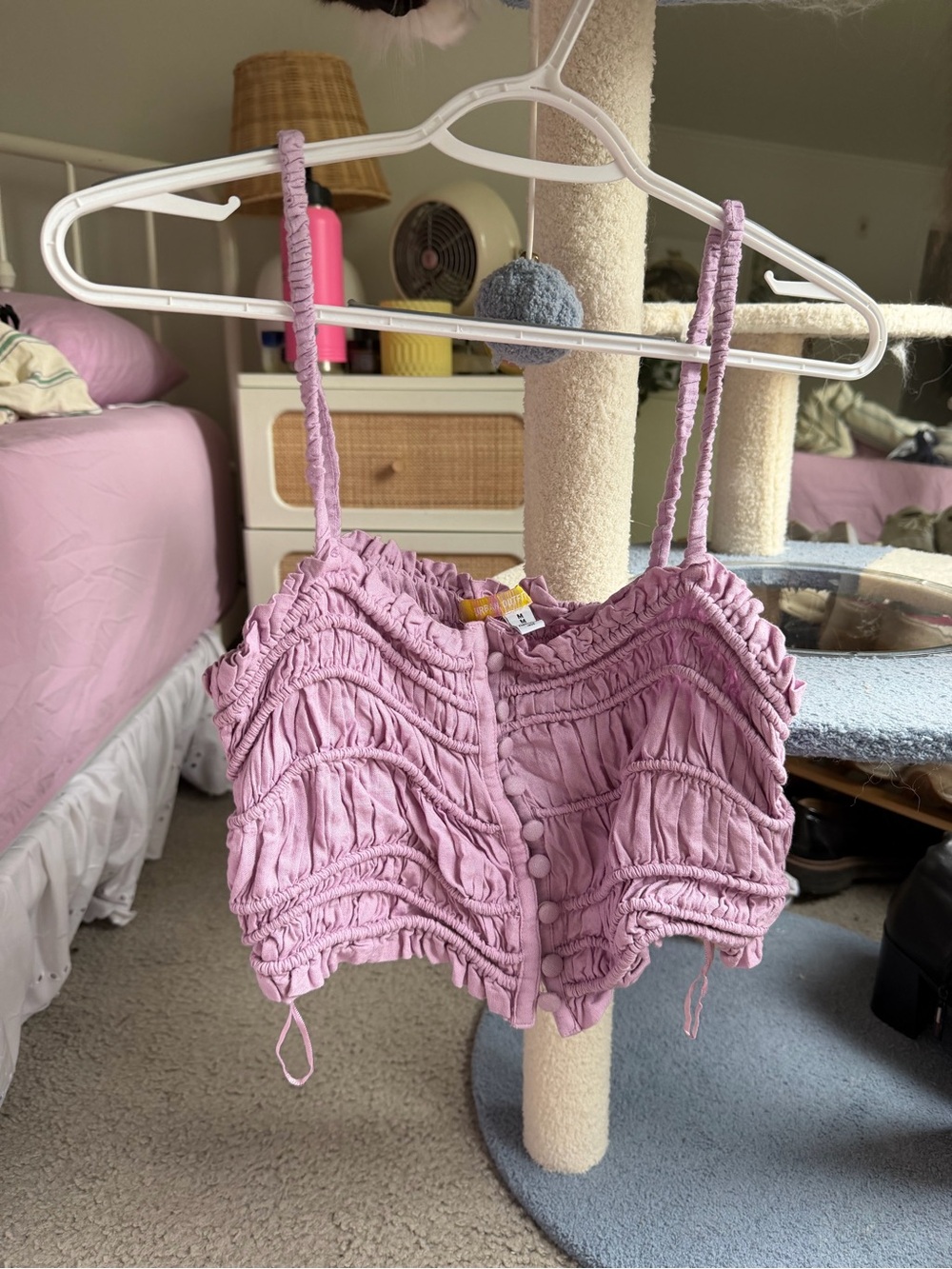 Urban Outfitters Lavender Ruched Cropped Tank Top